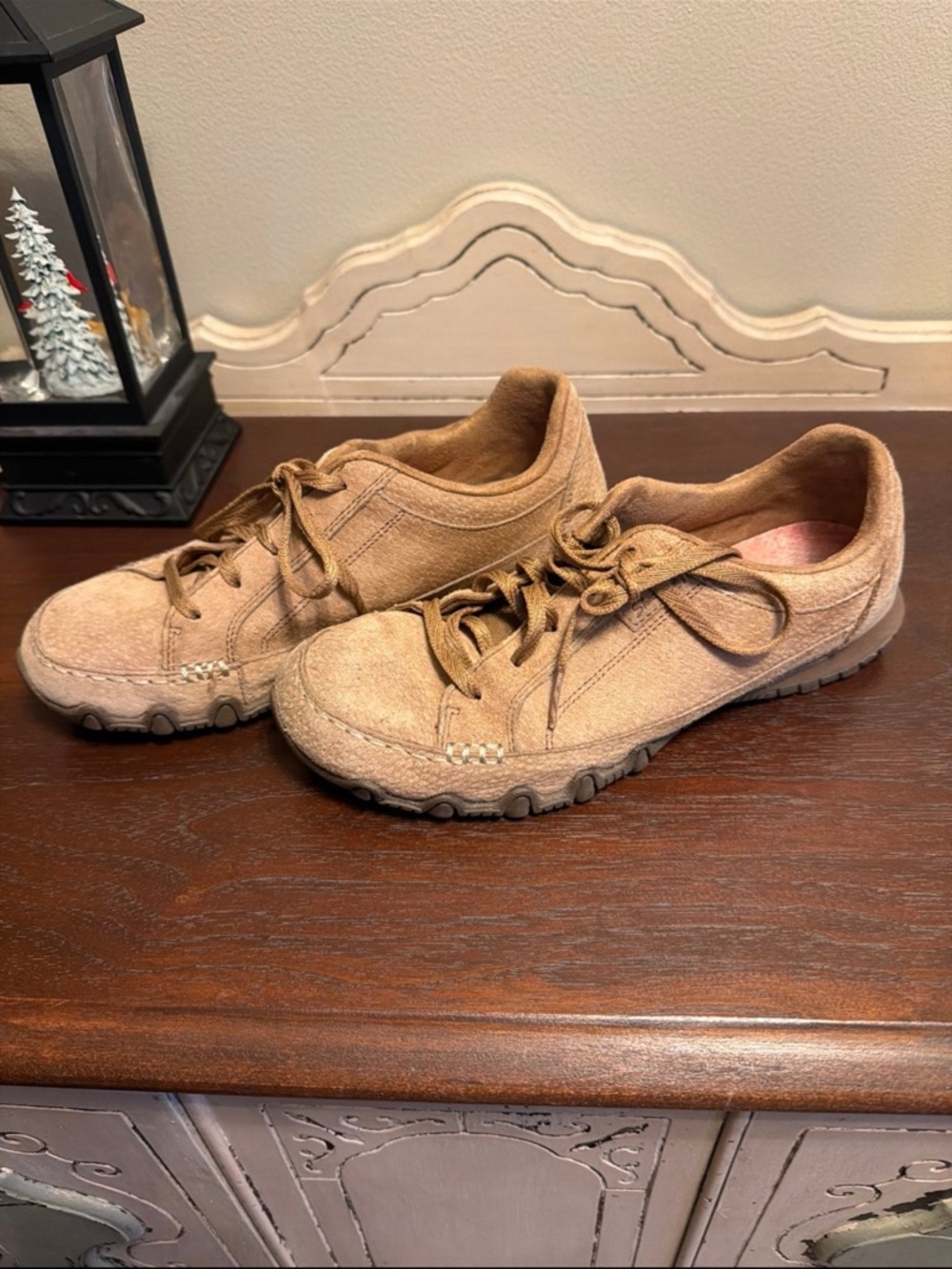 Skechers Relaxed Fit Tan Suede Memory Foam Sneakers